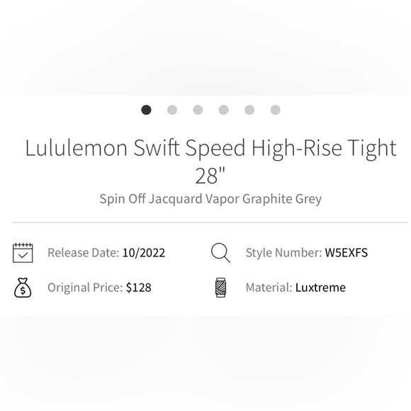 Swift Speed High Rise Tight 28” Spin Off Jacquard Vapor Graphite Grey  NWT!  B-4 - Picture 9 of 9